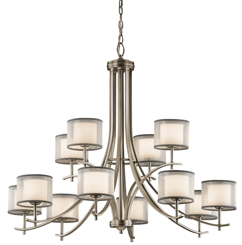 Kichler 43151AP 12 Light Chandelier, Antique Pewter Finish - LightingWellCo