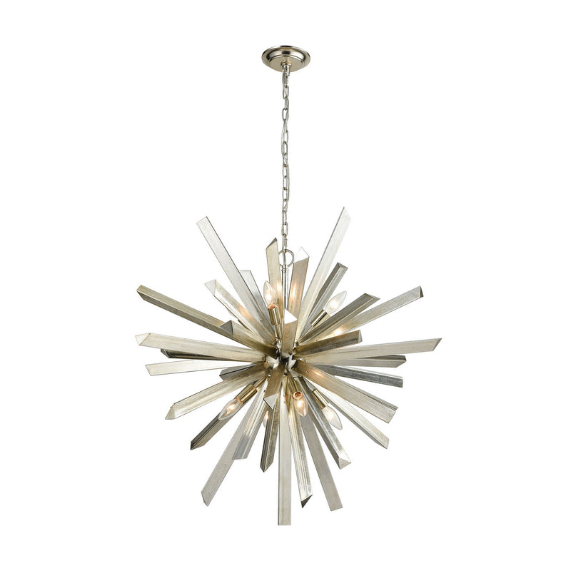 ELK Home 1141-073 Eight Light Chandelier, Silver Leaf Finish-LightingWellCo