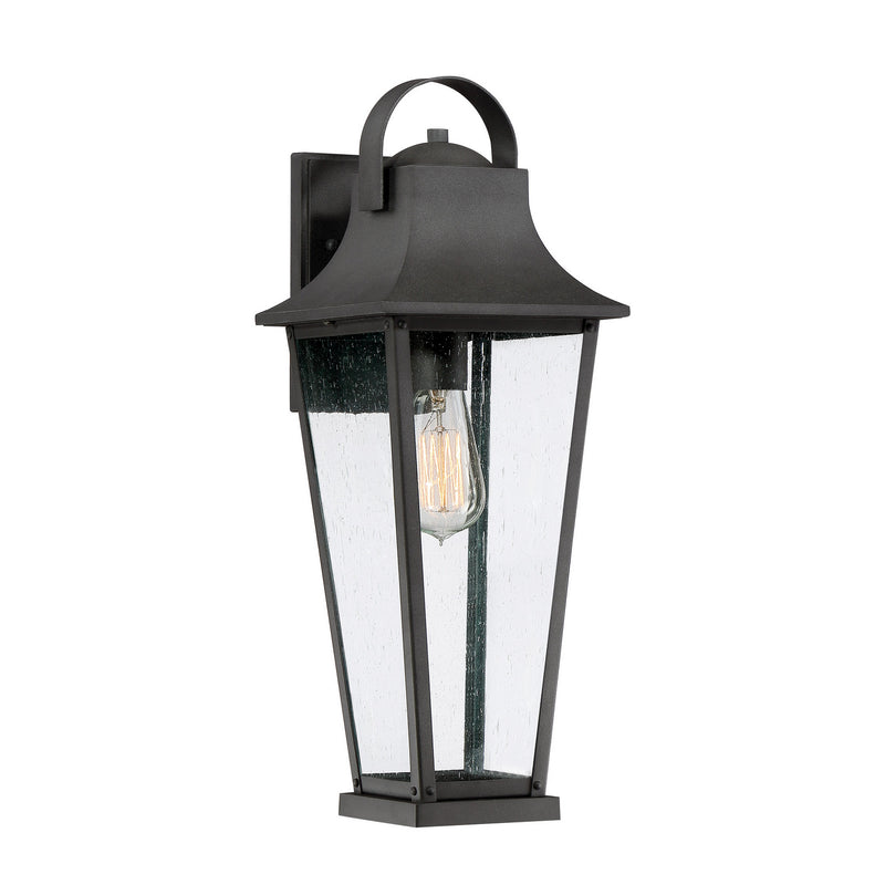 Quoizel GLV8407MB One Light Outdoor Wall Lantern, Mottled Black Finish - LightingWellCo