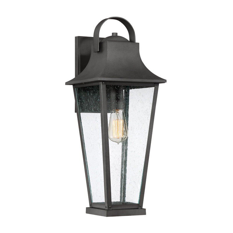 Quoizel GLV8408MB One Light Outdoor Wall Lantern, Mottled Black Finish - LightingWellCo