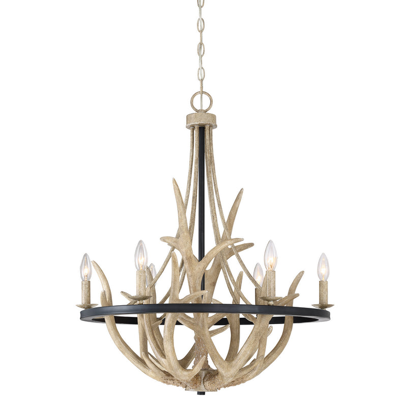 Quoizel JR5006EK Six Light Chandelier, Earth Black Finish - LightingWellCo