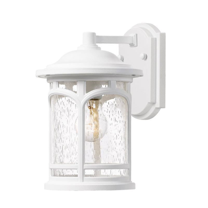 Quoizel MBH8407W One Light Outdoor Wall Lantern, White Lustre Finish - LightingWellCo