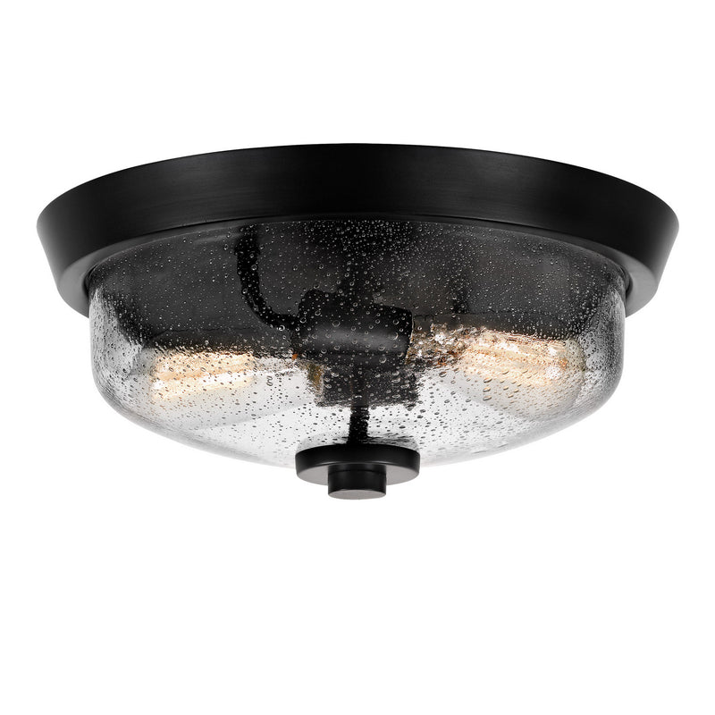 Quoizel QF3414EK Two Light Flush Mount, Earth Black Finish - LightingWellCo