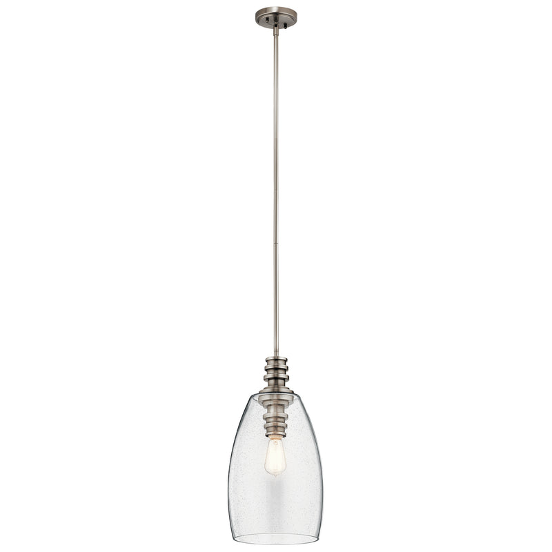 Kichler 43090CLP One Light Pendant, Classic Pewter Finish - LightingWellCo