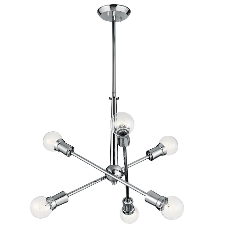 Kichler 43095CH Six Light Chandelier, Chrome Finish - LightingWellCo