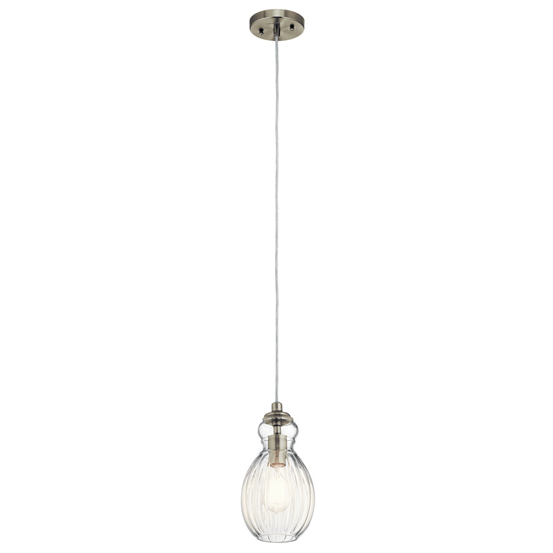 Kichler 43959NI One Light Mini Pendant, Brushed Nickel Finish - LightingWellCo