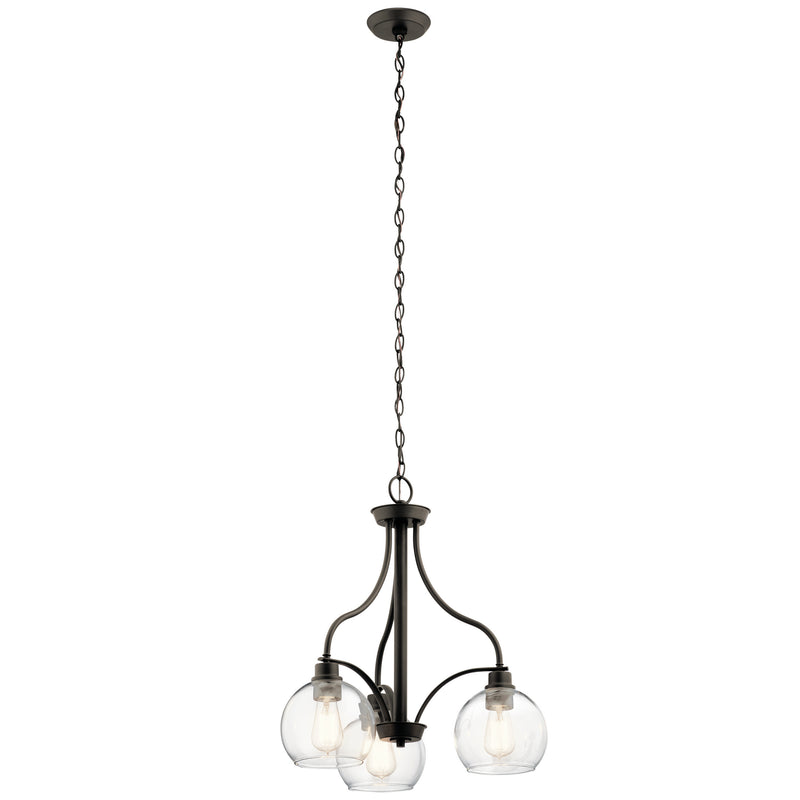 Kichler 44063OZ Three Light Chandelier, Olde Bronze Finish - LightingWellCo