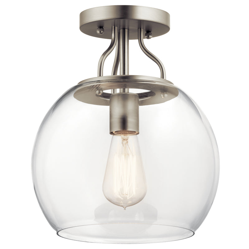 Kichler 44066NI One Light Semi Flush Mount, Brushed Nickel Finish - LightingWellCo