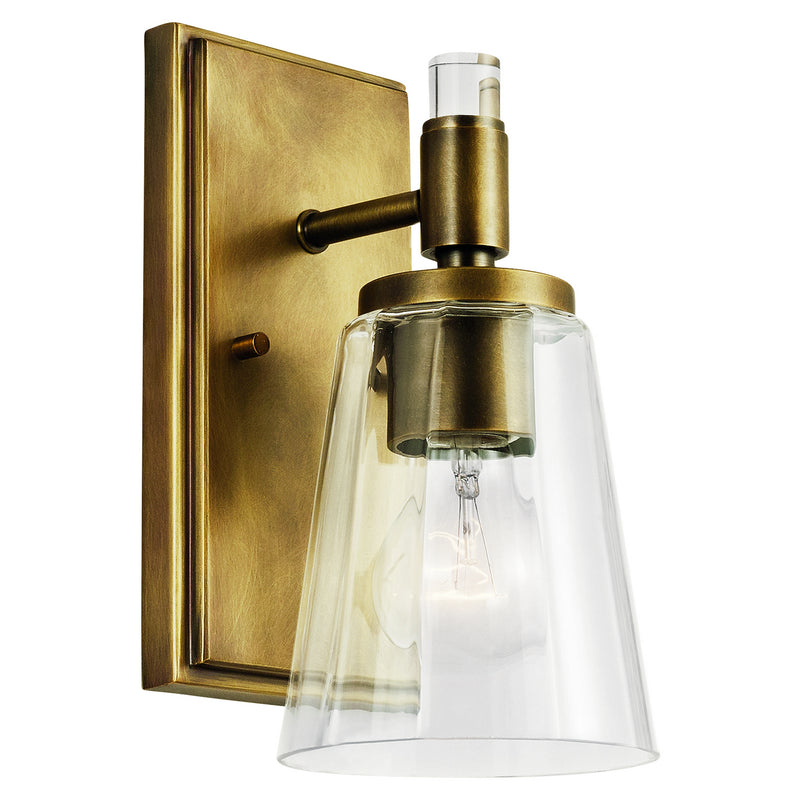 Kichler 45866NBR One Light Wall Sconce, Natural Brass Finish - LightingWellCo