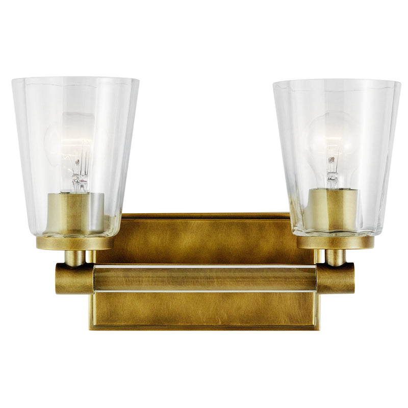 Kichler 45867NBR Two Light Bath, Natural Brass Finish - LightingWellCo