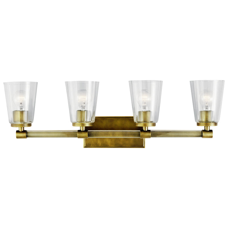 Kichler 45869NBR Four Light Bath, Natural Brass Finish - LightingWellCo