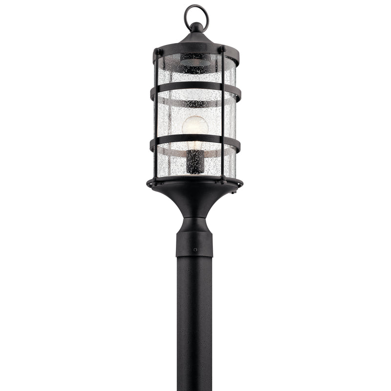 Kichler 49963AVI One Light Outdoor Post Mount, Anvil Iron Finish - LightingWellCo