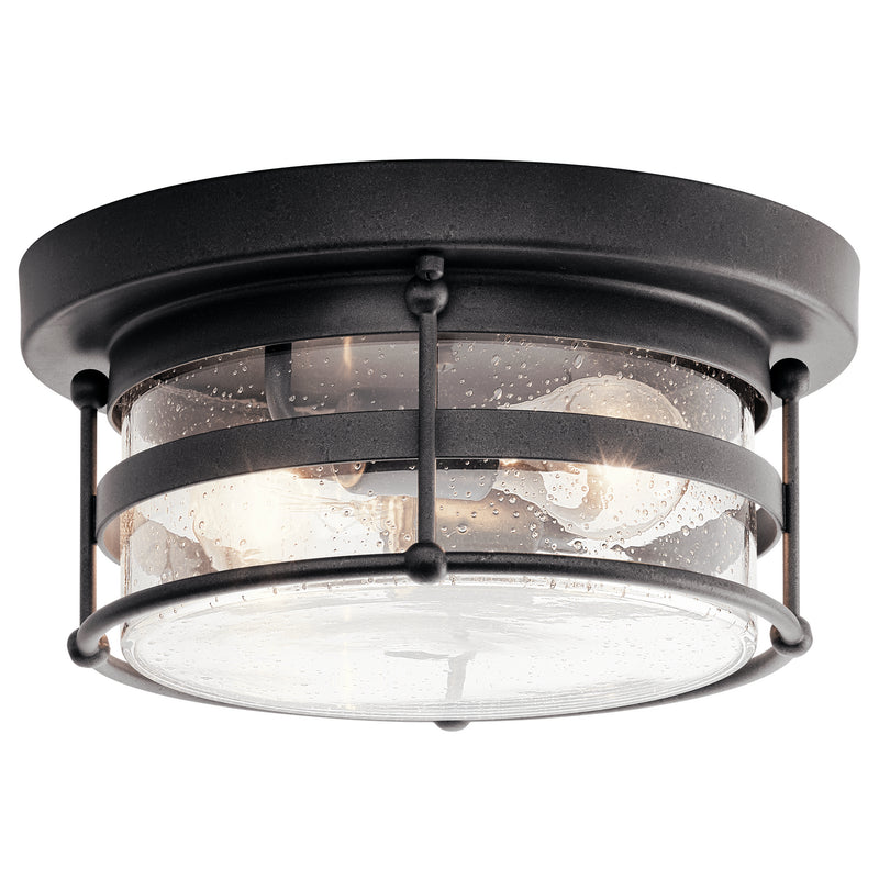 Kichler 49965AVI Two Light Outdoor Ceiling Mount, Anvil Iron Finish - LightingWellCo