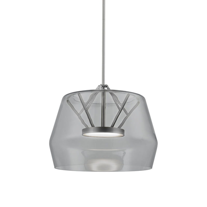 Kuzco Lighting Deco PD61418-SM/BN LED Pendant, Smoked/Brushed Nickel Finish - LightingWellCo