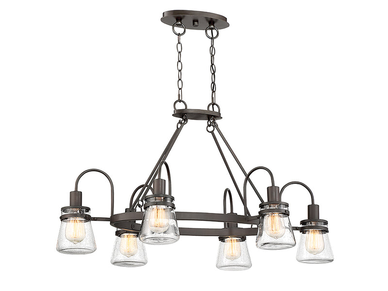 Savoy House 1-3502-6-13 Six Light Outdoor Chandelier, English Bronze Finish LightingWellCo