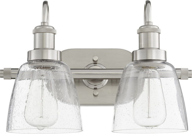 Quorum 508-2-65 Two Light Vanity, Satin Nickel Finish - LightingWellCo