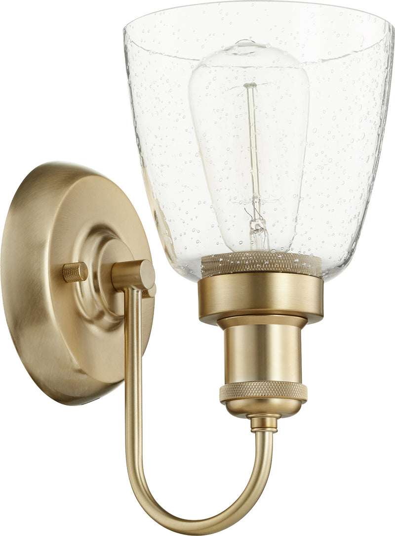 Quorum 548-1-80 One Light Wall Mount, Aged Brass Finish - LightingWellCo