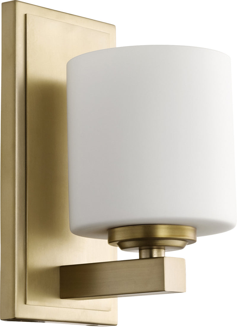 Quorum 5669-1-80 One Light Wall Mount, Aged Brass Finish - LightingWellCo