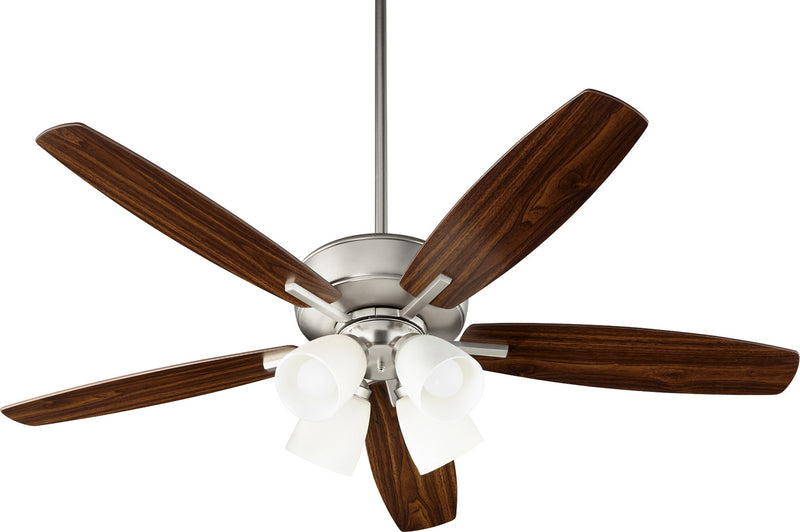 Quorum 70525-465 52``Ceiling Fan, Satin Nickel Finish - LightingWellCo