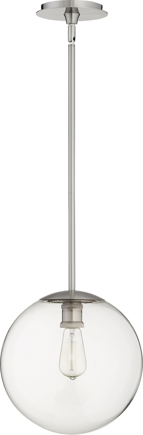 Quorum 80-12-65 One Light Pendant, Satin Nickel Finish - LightingWellCo