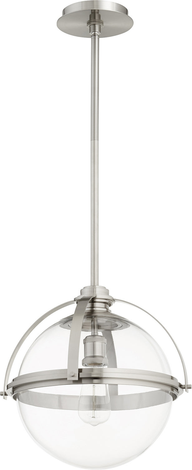 Quorum 88-15-65 One Light Pendant, Satin Nickel Finish - LightingWellCo