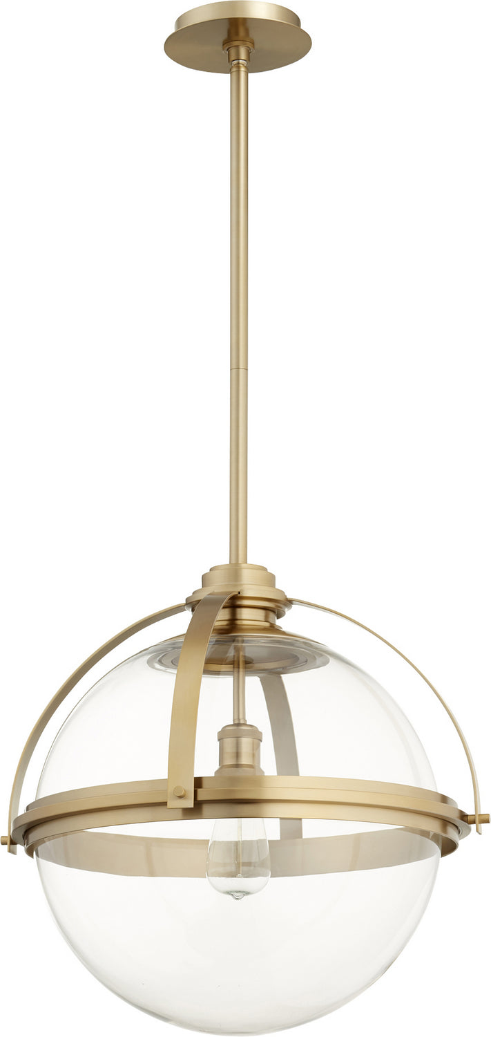 Quorum 88-20-80 One Light Pendant, Aged Brass Finish - LightingWellCo