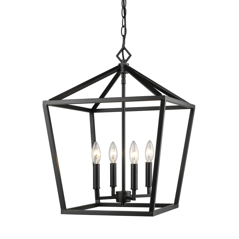 Millennium 3244-MB Four Light Pendant, Matte Black Finish - LightingWellCo