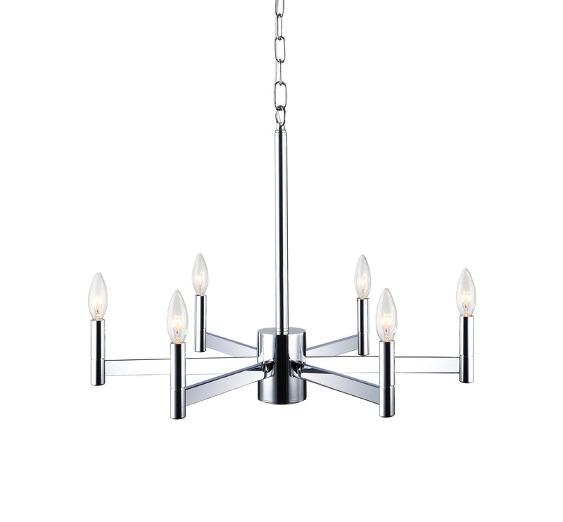 Matteo Lighting C52606CH Six Light Chandelier, Chrome Finish - LightingWellCo