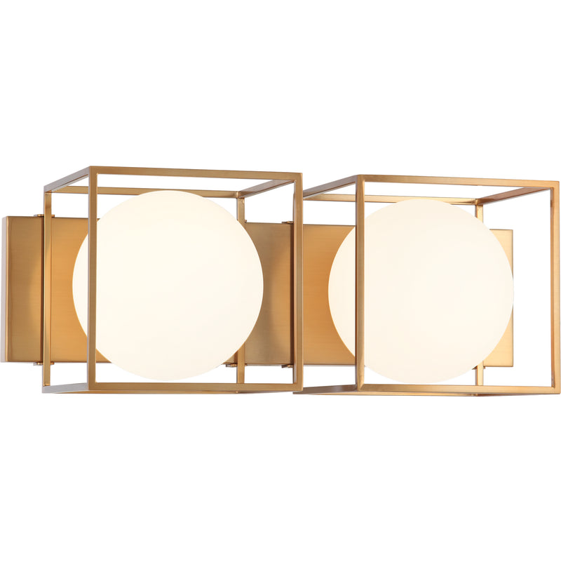 Matteo Lighting S03802AG Two Light Wall Sconce, Aged Gold Brass Finish - LightingWellCo