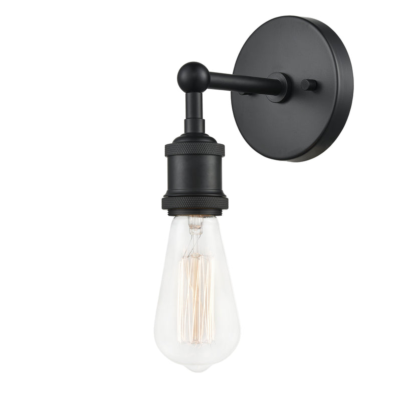 Matteo Lighting W46100BK One Light Wall Sconce, Black Finish - LightingWellCo