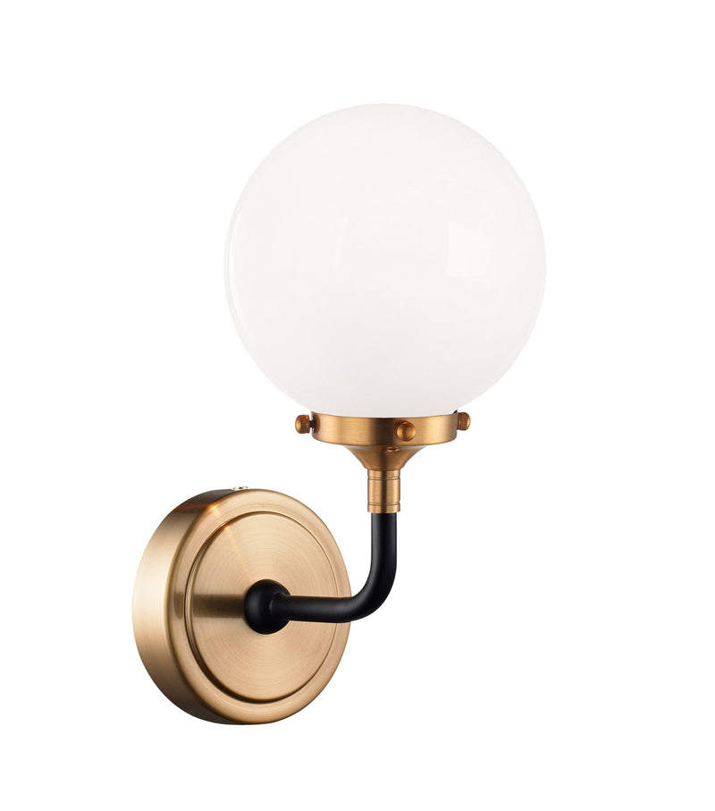 Matteo Lighting W58201AGOP One Light Wall Sconce, Aged Gold Brass Finish - LightingWellCo