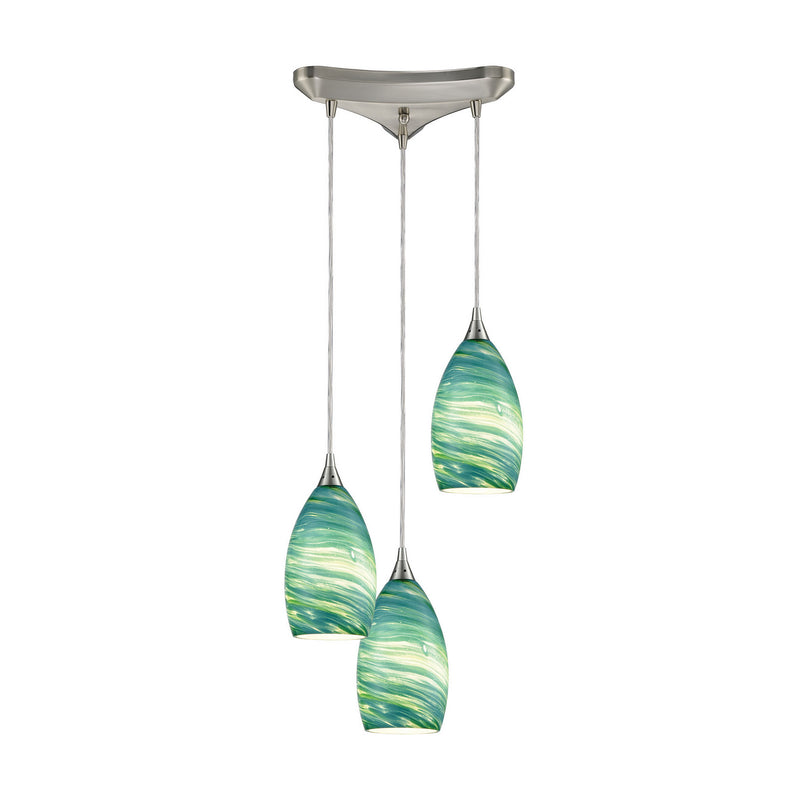 ELK Home 10650/3 Three Light Pendant, Satin Nickel Finish - At LightingWellCo