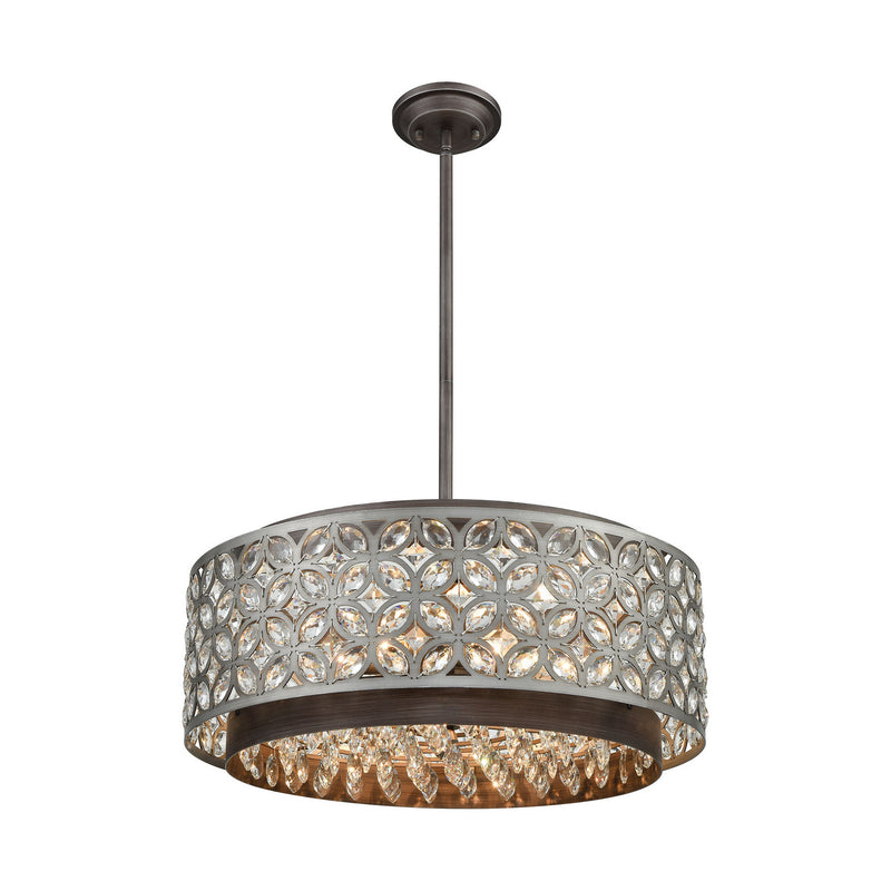 ELK Home 12164/6 Six Light Chandelier, Weathered Zinc Finish-LightingWellCo