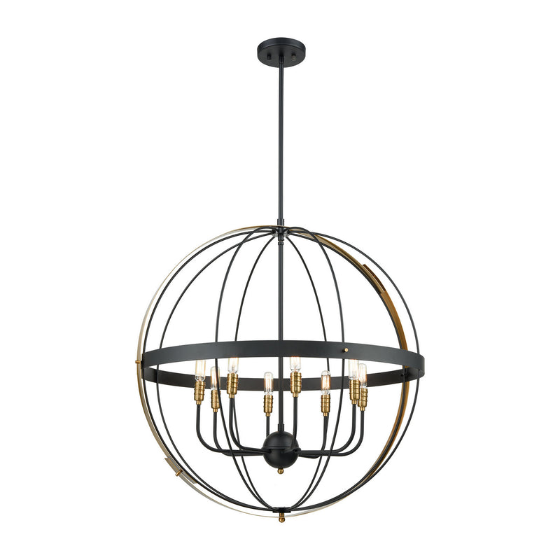 ELK Home 15287/8 Eight Light Chandelier, Matte Black Finish-LightingWellCo
