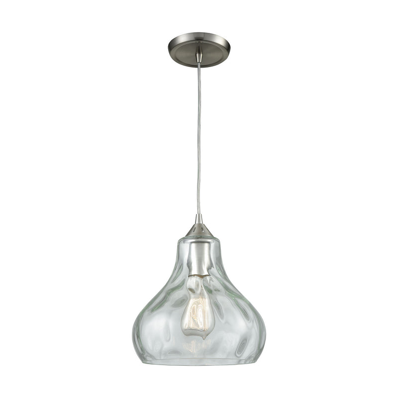 ELK Home 25100/1 One Light Mini Pendant, Satin Nickel Finish - At LightingWellCo