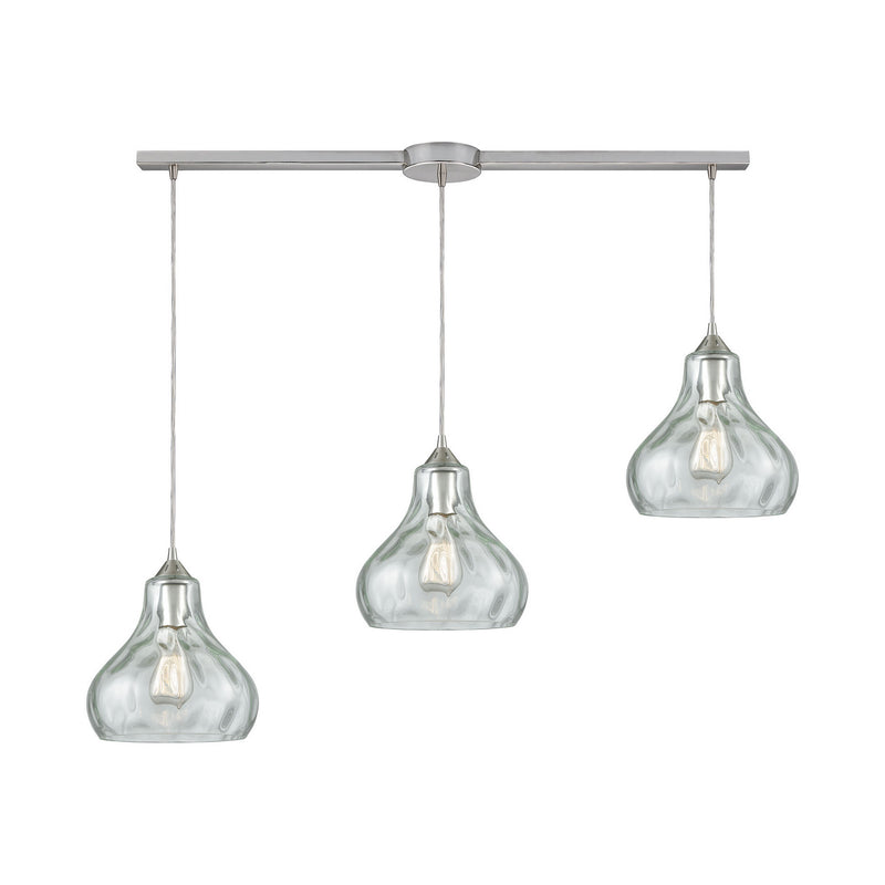 ELK Home 25100/3L Three Light Pendant, Satin Nickel Finish - At LightingWellCo