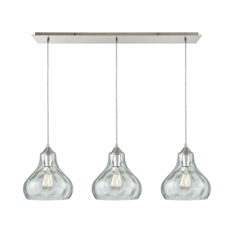 ELK Home 25100/3LP Three Light Pendant, Satin Nickel Finish - At LightingWellCo