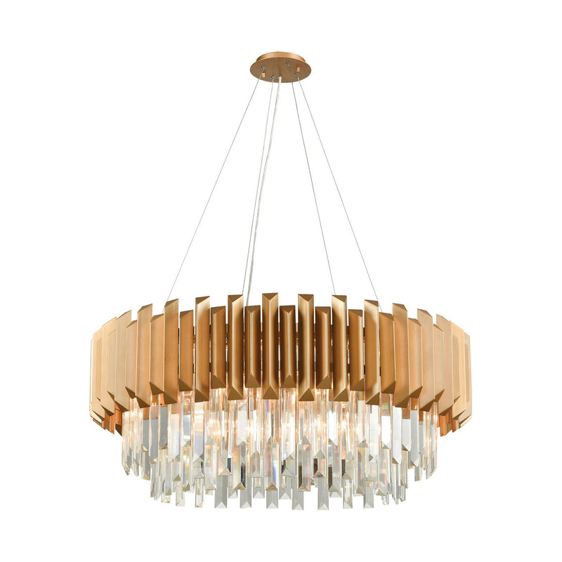 ELK Home 33216/8 Eight Light Chandelier, Matte Gold Finish-LightingWellCo