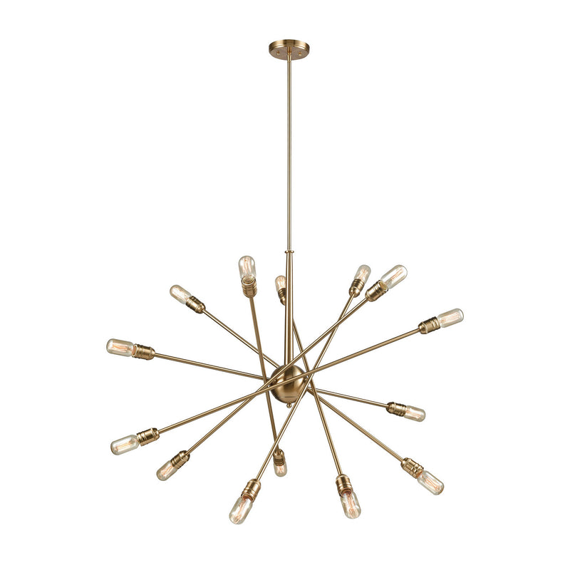 ELK Home 46242/14 14 Light Chandelier, Satin Brass Finish - At LightingWellCo