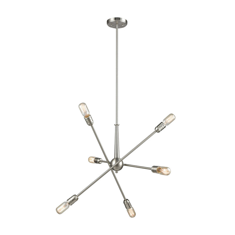 ELK Home 46260/6 Six Light Chandelier, Satin Nickel Finish - At LightingWellCo