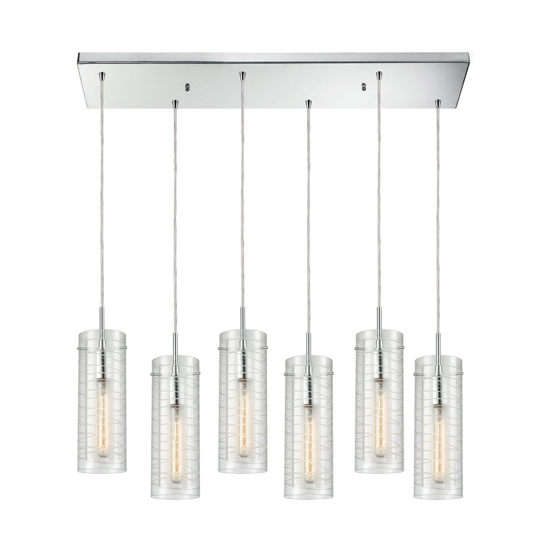 ELK Home 56595/6RC Six Light Pendant, Polished Chrome Finish-LightingWellCo