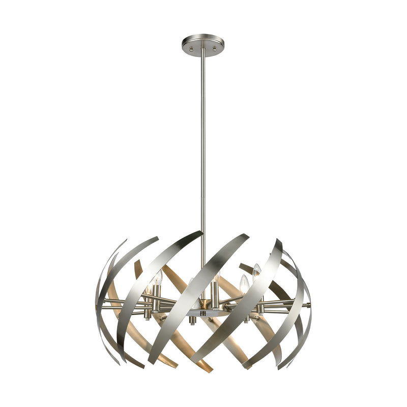 ELK Home 81255/6 Six Light Chandelier, Satin Nickel Finish - At LightingWellCo