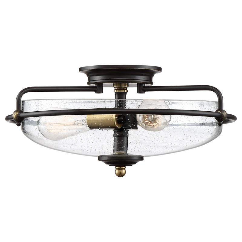 Quoizel GFC1617PN Three Light Flush Mount, Palladian Bronze Finish - LightingWellCo