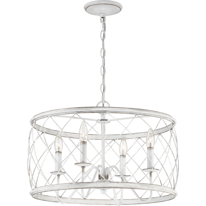 Quoizel RDY2821AWH Four Light Pendant, Antique White Finish - LightingWellCo