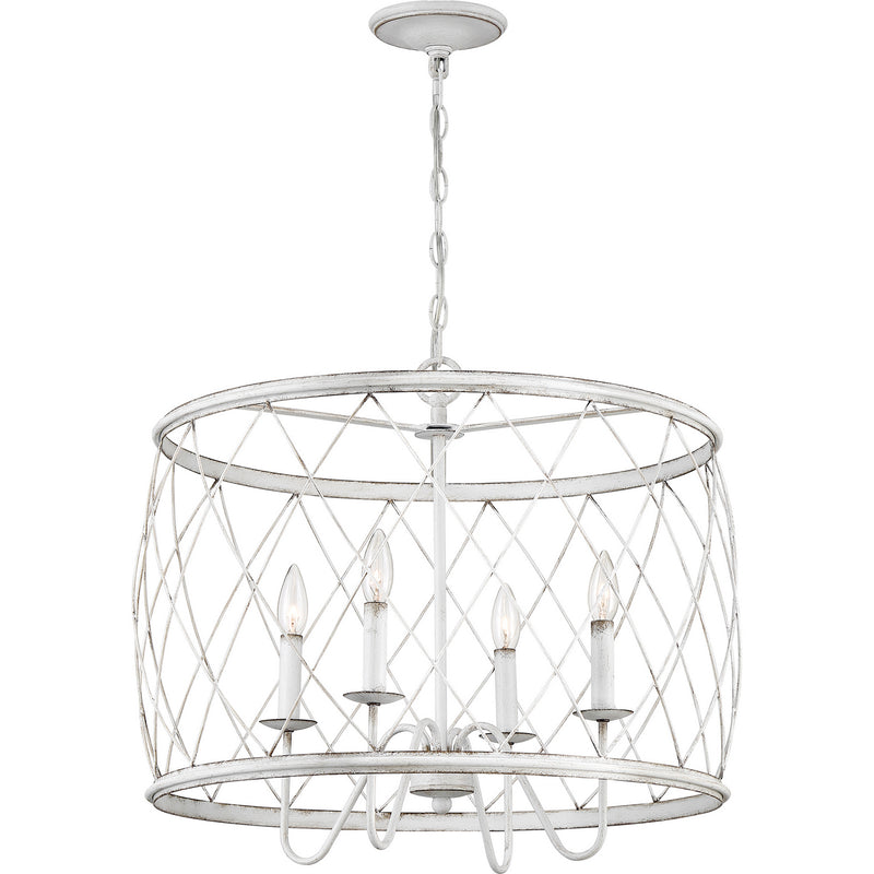 Quoizel RDY2823AWH Four Light Pendant, Antique White Finish - LightingWellCo