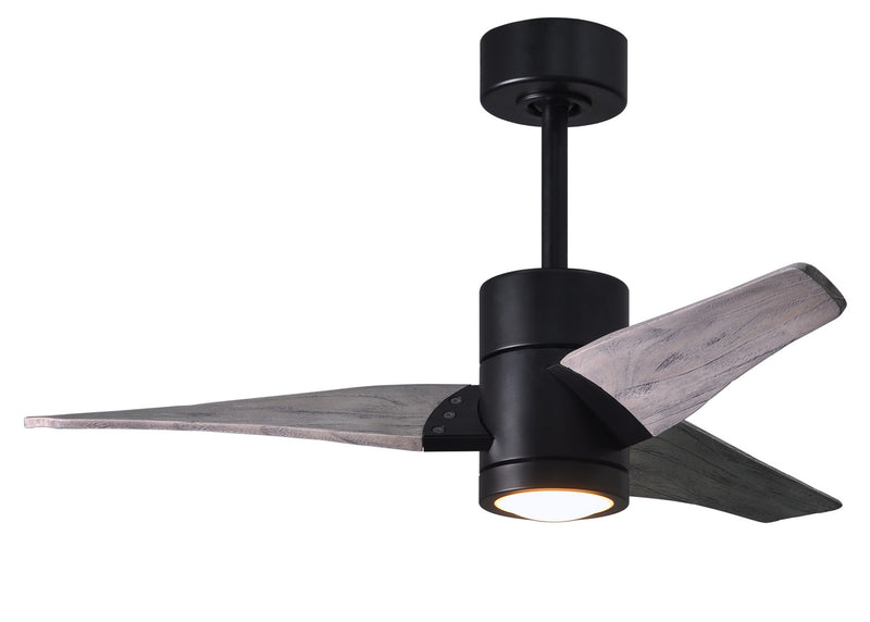 Matthews Fan Company Super Janet SJ-BK-BW-42 42``Ceiling Fan, Matte Black Finish - LightingWellCo