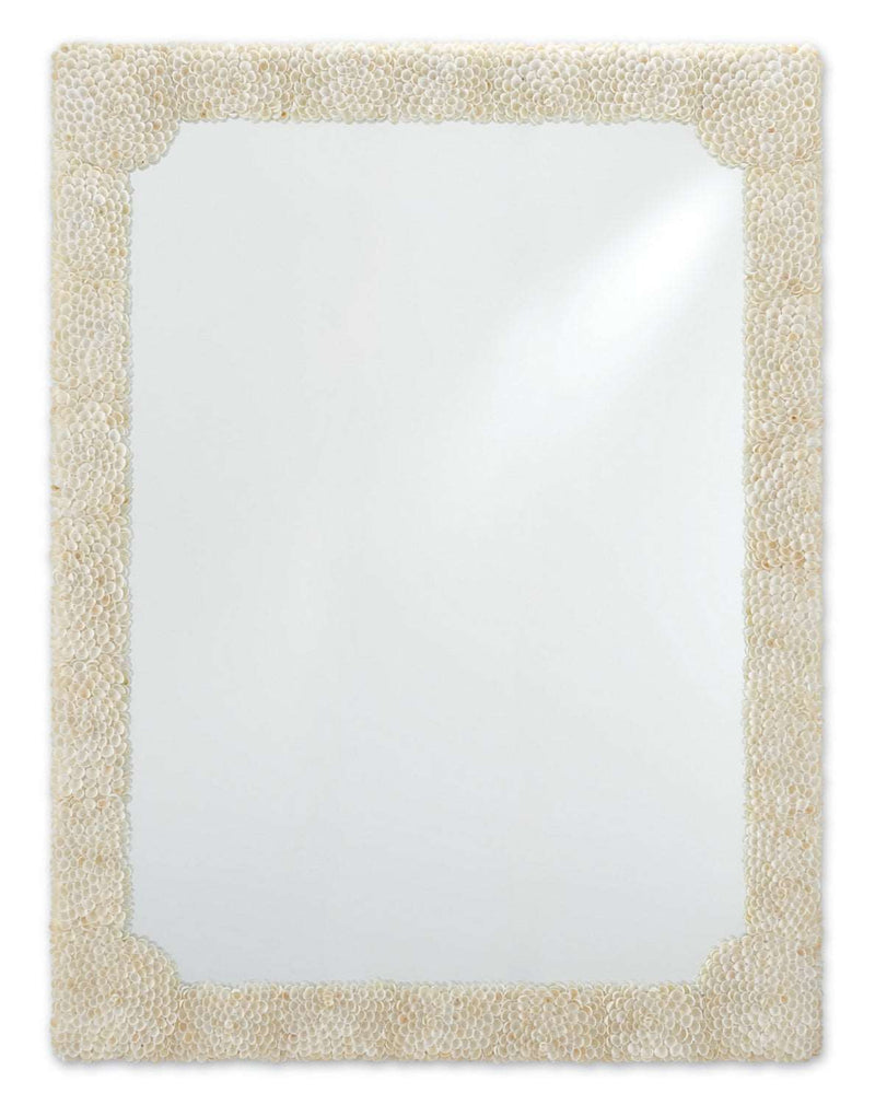 Currey and Company 1000-0021 Mirror, Natural Clam Rose Shells/Mirror Finish - LightingWellCo