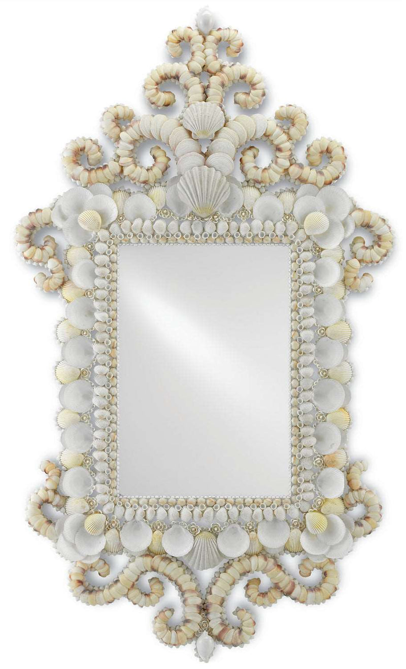 Currey and Company 1000-0028 Mirror, White/Natural/Mirror Finish - LightingWellCo