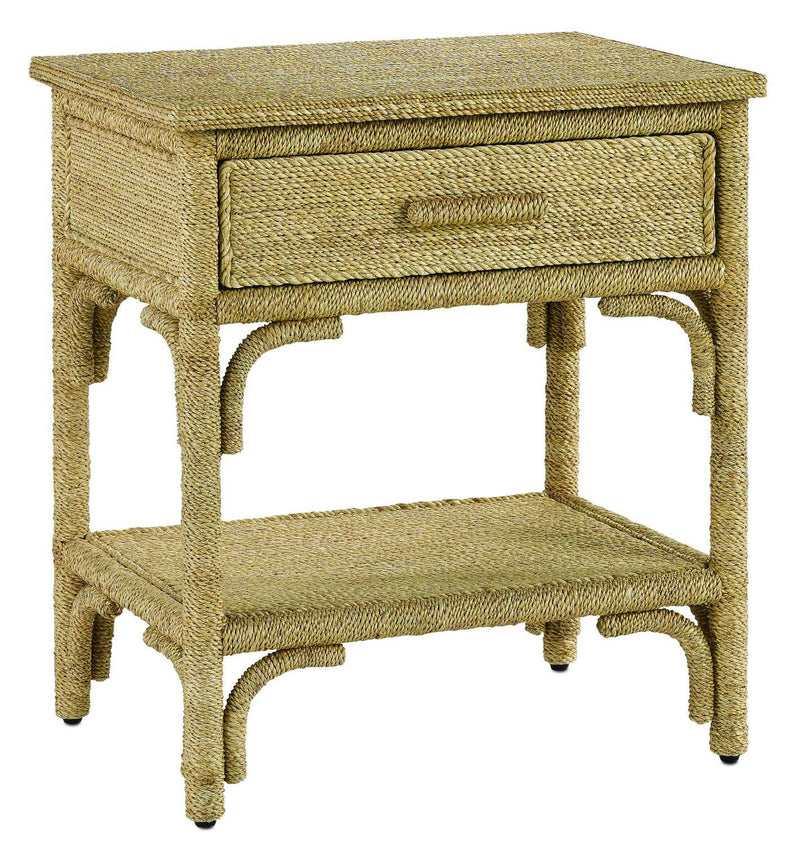 Currey and Company 3000-0085 Nightstand, Natural/Washed Wood Finish - LightingWellCo