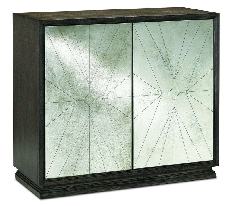 Currey and Company 3000-0093 Cabinet, Dove Gray/Antique Mirror Finish - LightingWellCo